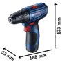 Parafusadeira E Furadeira Bosch Gsr 120-Li A Bateria De 12V 30/14 Nm Com 1 Bateria E 1 Carregador + Maleta 06019G80E1