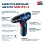 Parafusadeira E Furadeira De Impacto Bosch À Bateria Gsb 120-Li Com Bateria E Carregador Rápido 06019G81E1 Parafusadeira E Furadeira De Impacto Bosch À Bateria Gsb 120-Li Com Bateria E Carregador Rápido 06019G81E1