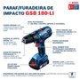 Parafusadeira/Furadeira De Impacto À Bateria 18V Gsb 180-Li Com 2 Baterias, Carregador E Maleta- Bosch 06019F83E0