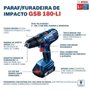 Parafusadeira Furadeira De Impacto Gsb180-Li 1/2 Pol. 18V Com 2 Baterias Lí-Íon 2,0Ah Carregador Bivolt E Maleta Com Acessórios