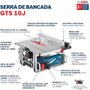 Serra De Mesa Gts 10J 1800W 220V Com Disco E 2 Guias Bosch 0601B305E0